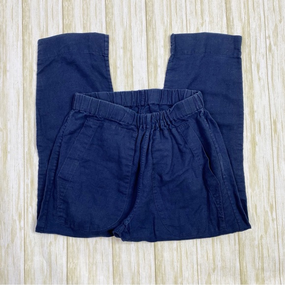 Fabiana Pigna Blue Linen Blend Forma Pants - Picture 3 of 9